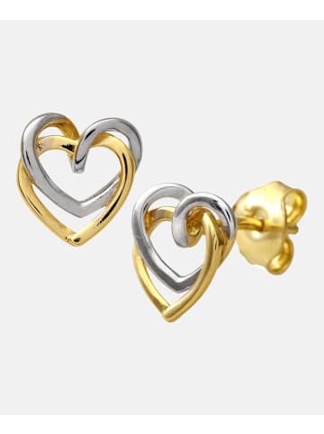 Vanlere Ohrstecker aus 375 Gelbgold mit Zirkonia Herz-Design