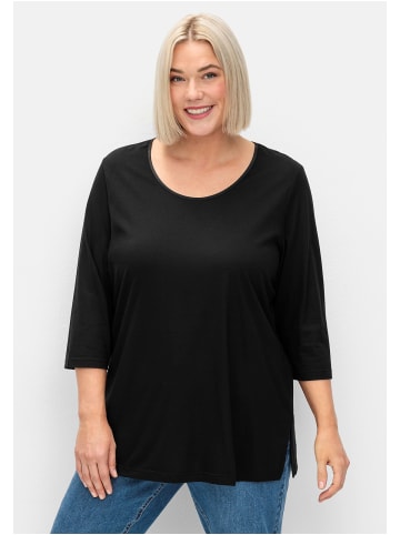 sheego 3/4-Arm-Shirt in schwarz