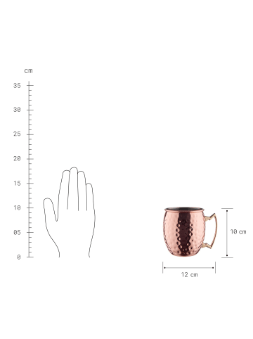 Butlers Becher gehämmert 470ml MOSCOW MULE in Roségold