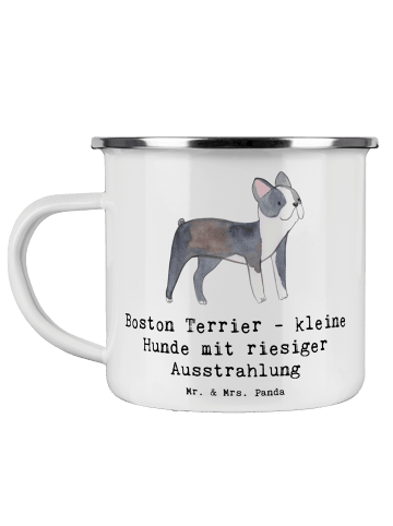 Mr. & Mrs. Panda Kaffeebecher Boston Terrier mit Spruch in Weiß