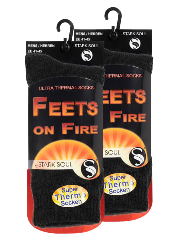 Stark Soul® Thermo Socken  2er Pack FEETS on FIRE in Grau