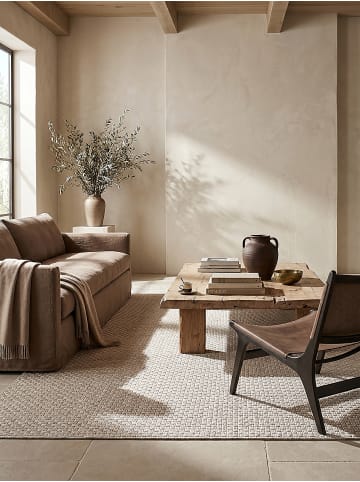 KADIMA DESIGN Flachwebteppich mit feiner Gewebestruktur und robustem Webrücken in Beige