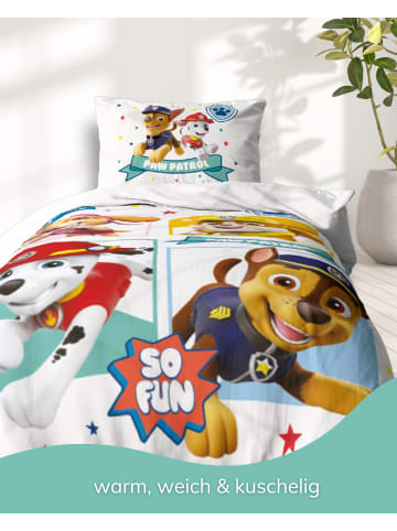 Paw Patrol Bettwäsche-Set Biber/Flanell "Paw Patrol" in Weiß