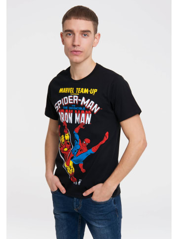 Logoshirt T-Shirt Marvel - Spider-Man & Iron Man in schwarz