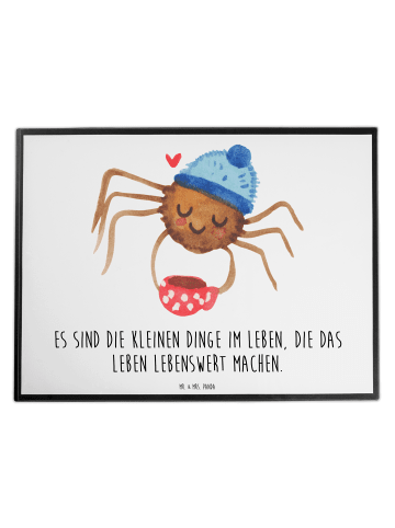 Mr. & Mrs. Panda Tischschoner Spinne Agathe Kaffee mit Spruch in Weiß