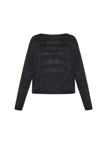 Usha Women Sweater in black multicolor
