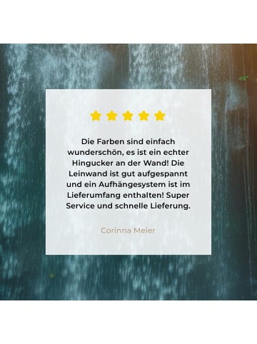 MuchoWow Leinwand bilder Wasserfall Sonnenstrahlen (BxH)