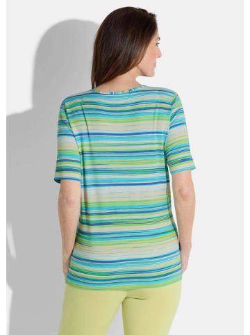 GOLDNER Kurzgröße:  Shirt in türkis / hellgrün / weiß