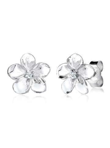 Elli DIAMONDS  Ohrringe 925 Sterling Silber Frangipani Blüte in Weiß