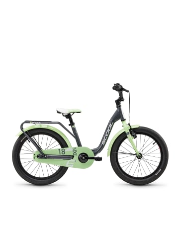 S'COOL Kinderfahrrad - niXe 18 Zoll 1-Gang - Dark Grey/Pastel Green