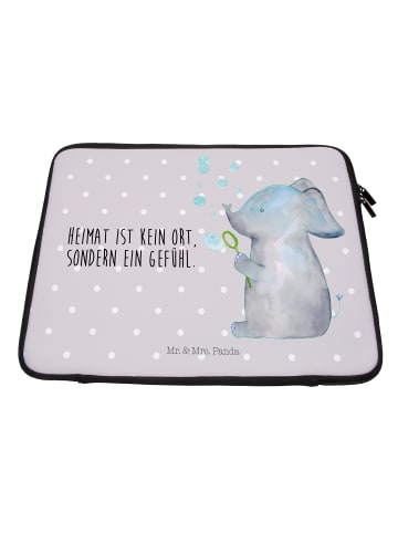 Mr. & Mrs. Panda Notebook Tasche Elefant Seifenblasen mit Spruch in Grau Pastell