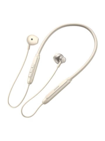 COFI 1453 Kabellose Nackenbügel Kopfhörer in Cremeweiß Bloutooth V5.4 in Creme