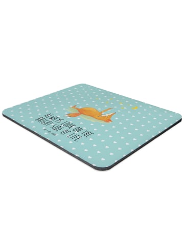 Mr. & Mrs. Panda Mousepad Fuchs Sterne mit Spruch in Türkis Pastell