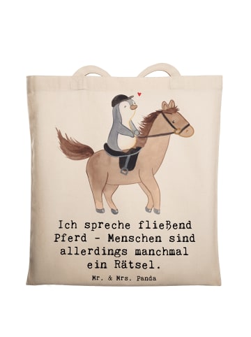 Mr. & Mrs. Panda Tasche Reiten und Rätsel mit Spruch in Creme
