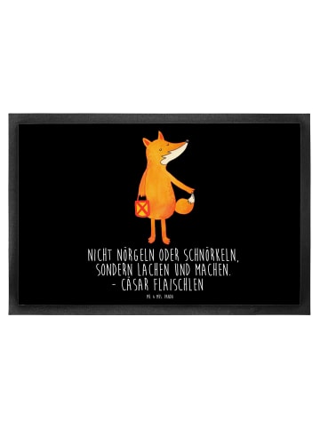 Mr. & Mrs. Panda Schmutzfangmatte Fuchs Laterne mit Spruch in Schwarz