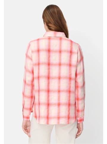 Camel Active Karierte Bluse mit Knopfleiste in Pink
