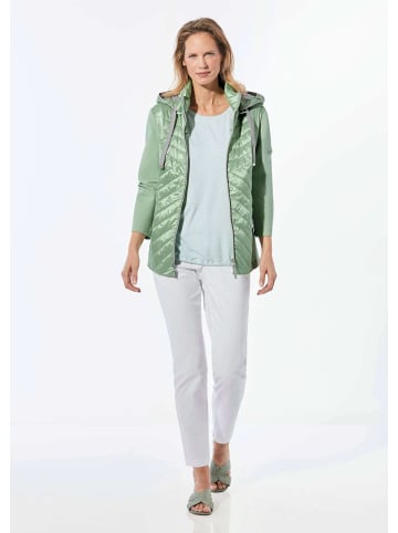 GOLDNER Steppjacke mit abnehmbarer Kapuze in salbei