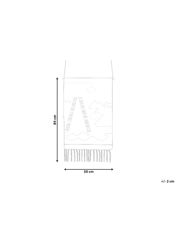 Beliani Wandbehang SANGAR in Schwarz/Beige/Braun - (W) 50 x (H) 84 x (L) 1 cm