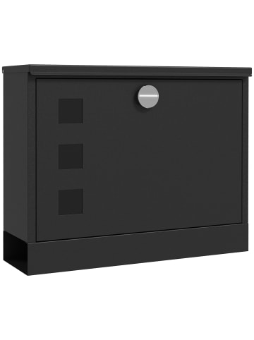 HOMCOM Briefkasten-36,5L x 11,5B x 29H cm-Schwarz
