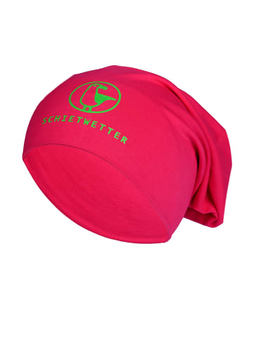 SCHIETWETTER Beanie mit Print Möwe in dark pink/neon green