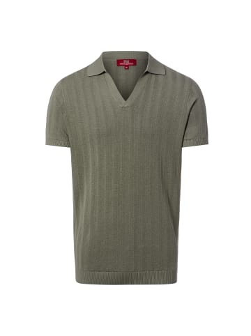 Finshley & Harding London Strick-Poloshirt in khaki