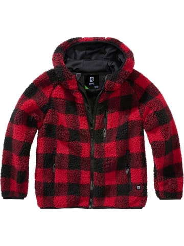 Brandit Kinder Fleecejacke/Fleecepullover "Kids Teddyfleece Jacket Hooded" in Rot
