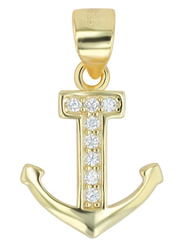 Adeliás Damen Anhänger aus 925 Silber mit Zirkonia in gold