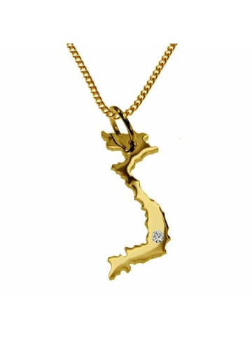 Schmuckador 50cm Kette + Vietnam mit Brillant 585 Gold in gold