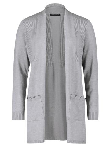 Betty Barclay Longstrickjacke mit Rippenstruktur in Grey Melange