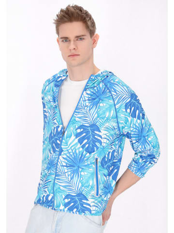 MO Men Jacket in Blue Multicolor