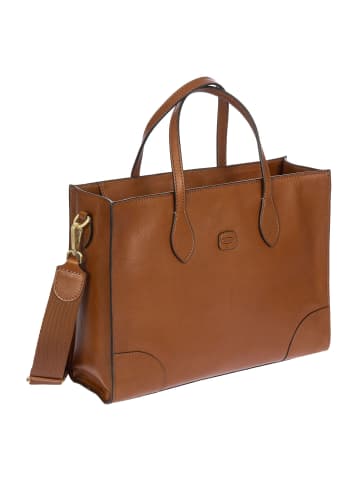 BRIC`s Volterra Shopper Tasche S Leder 35 cm Laptopfach in tobacco