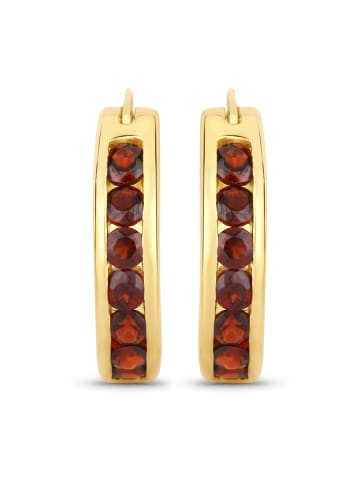 Rafaela Donata Creolen aus Sterling Silber mit Granat in gelbgold