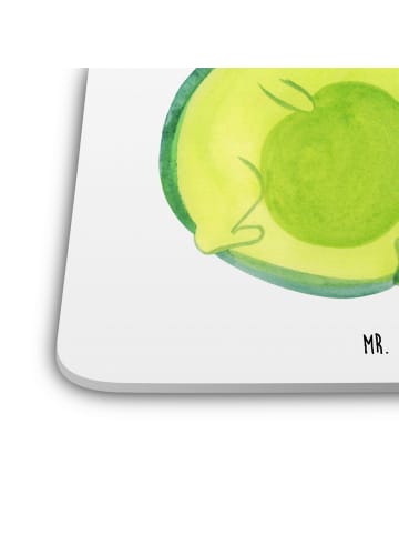 Mr. & Mrs. Panda Untersetzer Rund Avocado Kern rollt ohne Spruch in Weiß