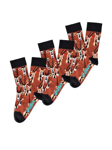 Unabux Freizeitsocken GRUMBLE IN THE JUNGLE in braun