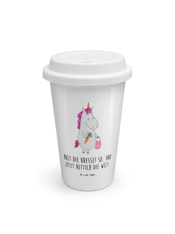 Mr. & Mrs. Panda To Go Becher Einhorn Gemüse mit Spruch in Weiß