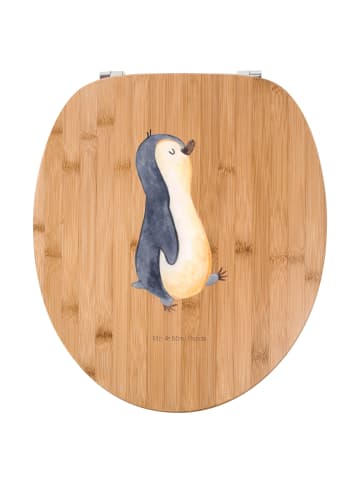 Mr. & Mrs. Panda Motiv WC Sitz Pinguin marschieren ohne Spruch in Braun