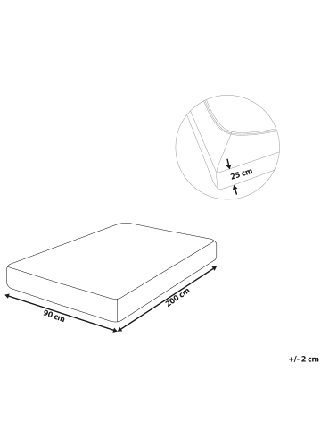 Beliani Bettlaken HOFUF in Beige - (W) 90 x (H) 25 x (L) 200 cm