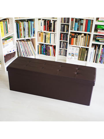 relaxdays Faltbare Sitzbank in Braun - (B)114 x (H)38 cm