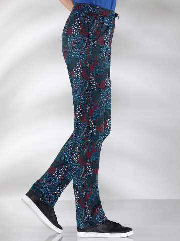 WITT WEIDEN Jersey-Hose in rot-grün-gemustert