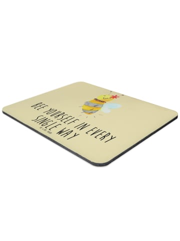 Mr. & Mrs. Panda Maus Pad Biene Blume mit Spruch in Gelb Pastell