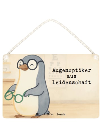 Mr. & Mrs. Panda Schild Augenoptiker Leidenschaft Design mit Spruch in Weiß
