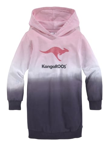 Kangaroos Sweatkleid in rosa-weiß-blau
