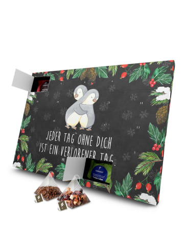 Mr. & Mrs. Panda Adventskalender Pinguine Kuscheln mit Spruch in Kreidetafel