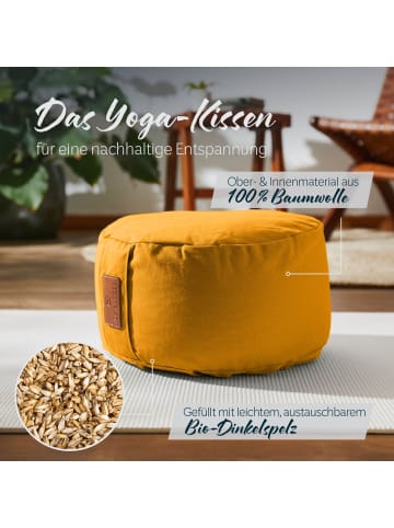 DoYourFitness Yoga-Kissen Vishnu gefüllt Dinkelspelz gelb rund gelb