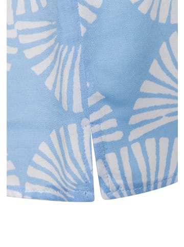 More & More bedruckte Kurzarmbluse in skyblue/offwhite