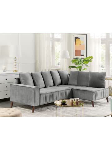 Beliani Ecksofa GRENA in Grau/Braun - (W) 231 x (H) 79 x (L) 152 cm
