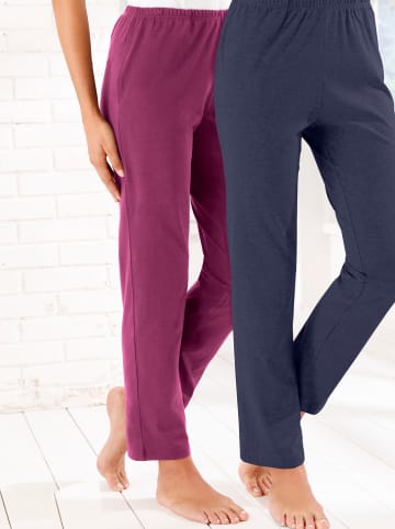 Sieh an! Doppelpack Jerseyhosen in beere + marine