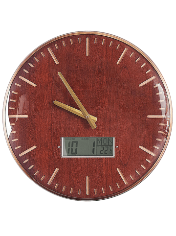 Beliani Wanduhr BRUGG in Braun/Gold - (W) 43 x (H) 43 x (L) 6 cm