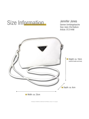 Jennifer Jones Umhängetasche, Abendtasche Kunstleder weiß ca. 23cm