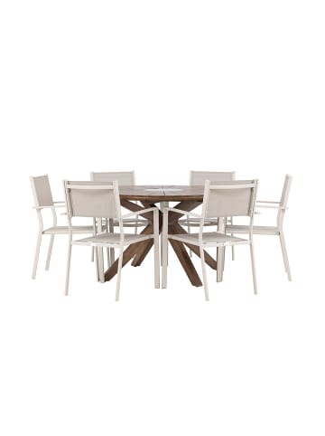 ebuy24 Gartenset Rosario 7-teilig Braun 140 x 140 cm